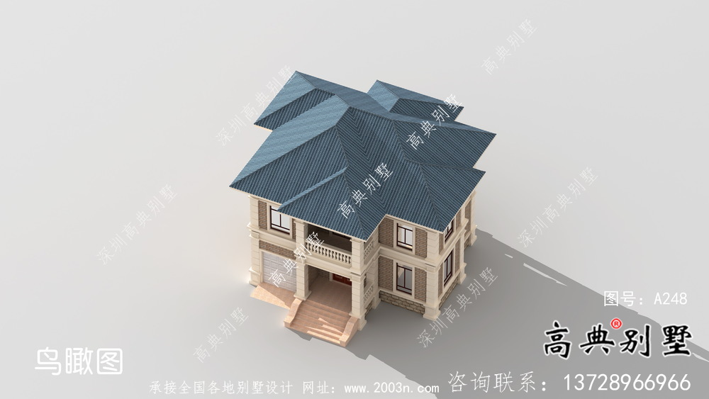 農(nóng)村小型二層歐式別墅設(shè)計圖紙帶車庫