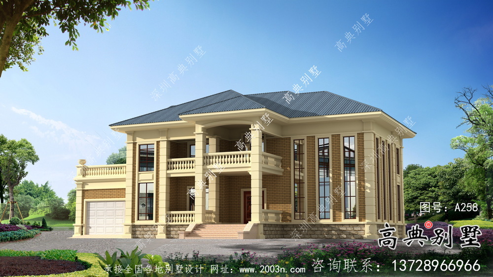 法式風(fēng)格二層復(fù)式別墅設(shè)計(jì)圖紙