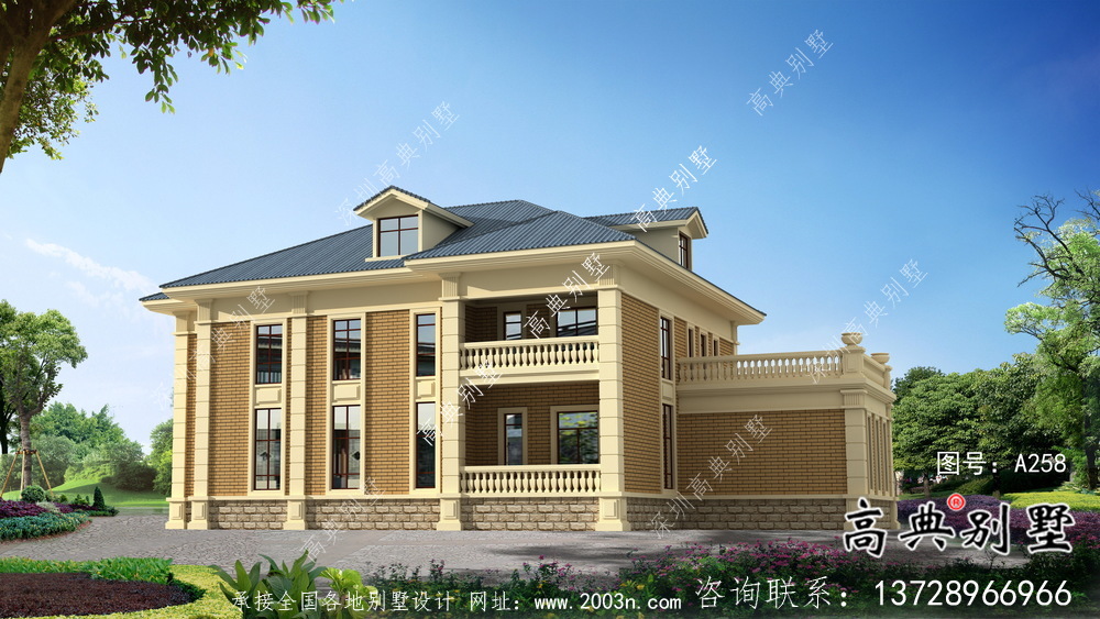 法式風(fēng)格二層復(fù)式別墅設(shè)計(jì)圖紙