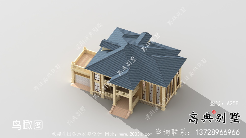 法式風(fēng)格二層復(fù)式別墅設(shè)計(jì)圖紙