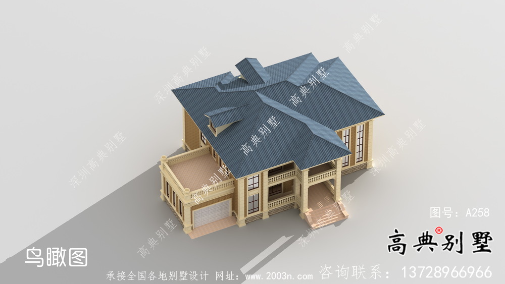 法式風(fēng)格二層復(fù)式別墅設(shè)計(jì)圖紙
