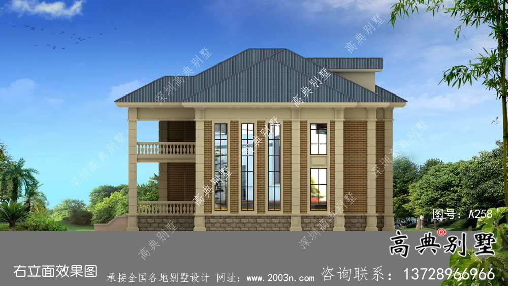 法式風(fēng)格二層復(fù)式別墅設(shè)計(jì)圖紙
