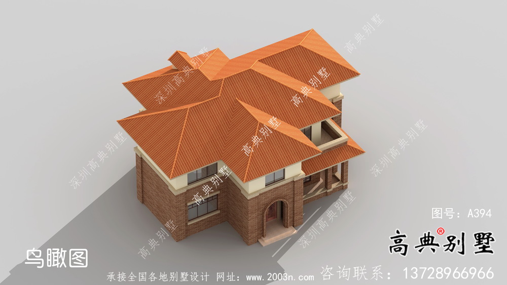 農(nóng)村二層歐式別墅效果圖