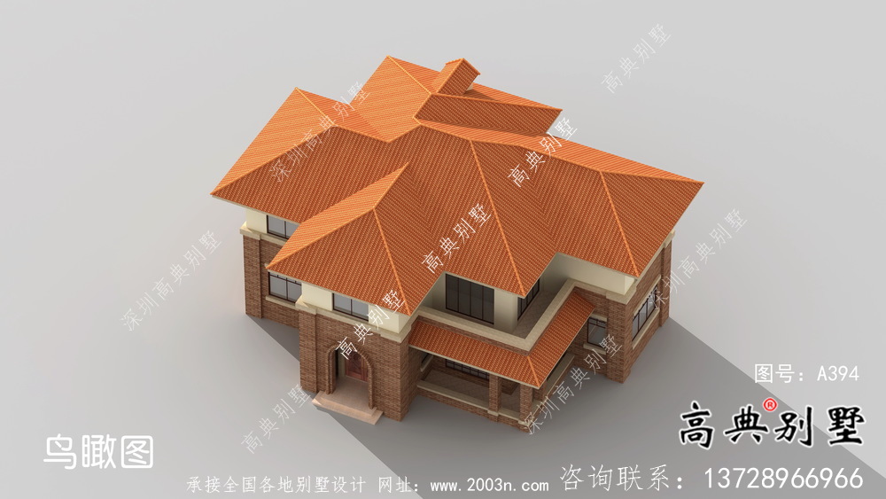 農(nóng)村二層歐式別墅效果圖