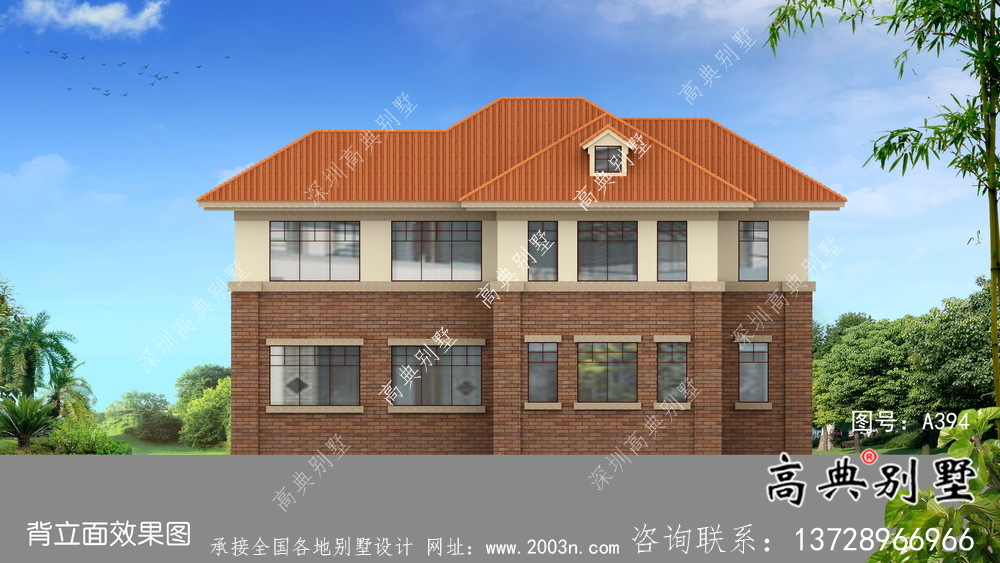 農(nóng)村二層歐式別墅效果圖