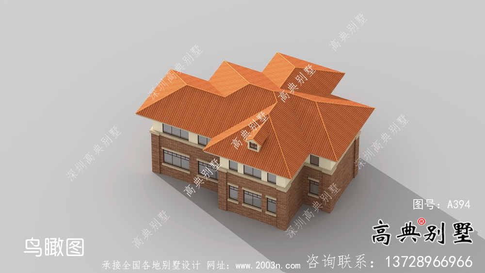 農(nóng)村二層歐式別墅效果圖