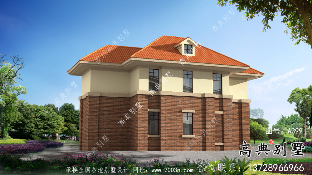 歐式二層農(nóng)村別墅設(shè)計(jì)圖紙