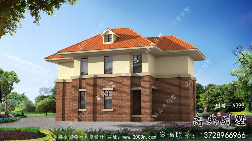 歐式二層農(nóng)村別墅設(shè)計(jì)圖紙