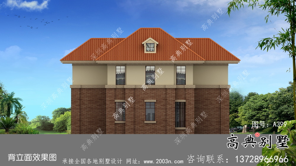 歐式二層農(nóng)村別墅設(shè)計(jì)圖紙