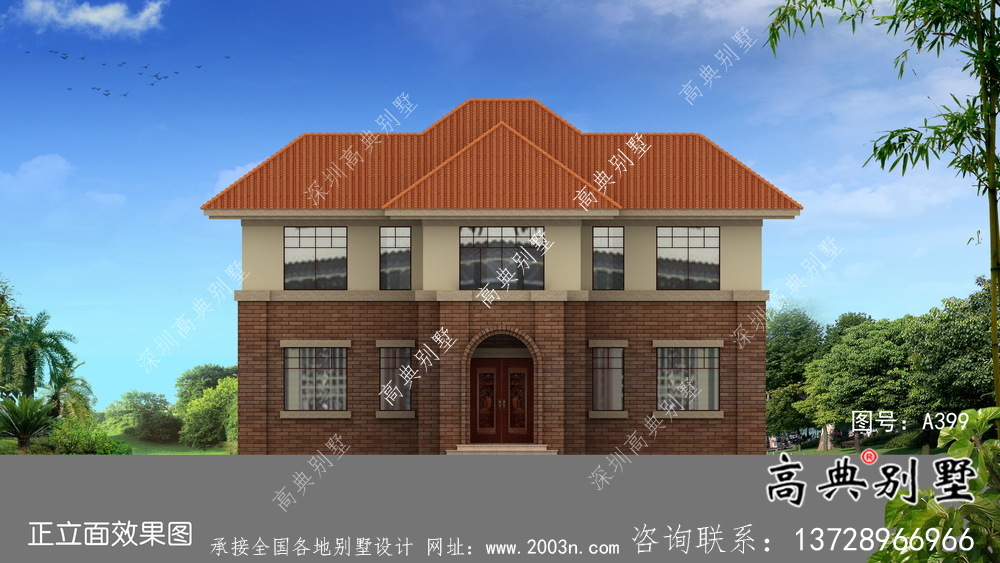 歐式二層農(nóng)村別墅設(shè)計(jì)圖紙