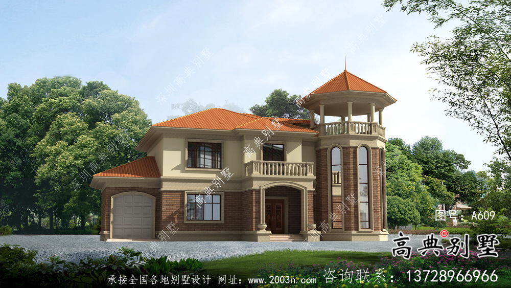 農(nóng)村自建復(fù)式二層歐式別墅設(shè)計圖紙及施工圖