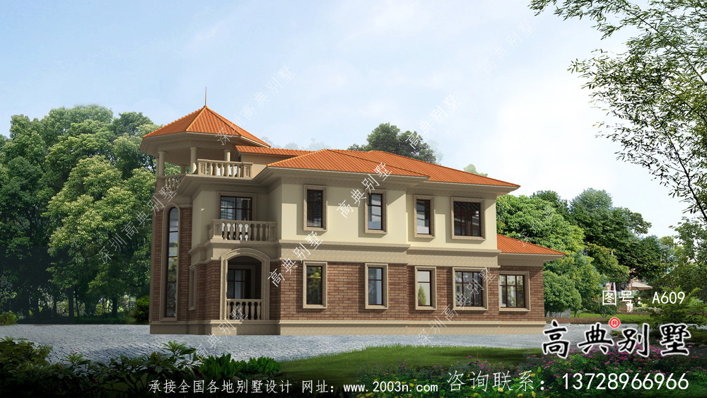 農(nóng)村自建復(fù)式二層歐式別墅設(shè)計圖紙及施工圖