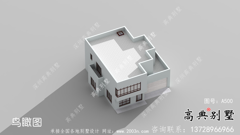 簡單大氣二層帶車庫別墅設(shè)計圖紙