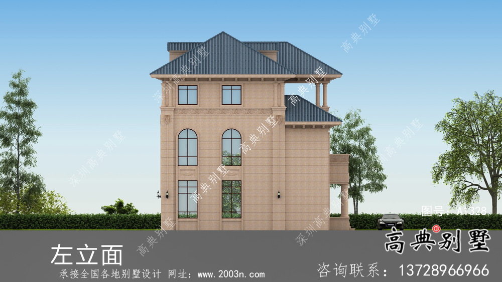 歐式風(fēng)格意大利風(fēng)格三層農(nóng)村住宅方案圖