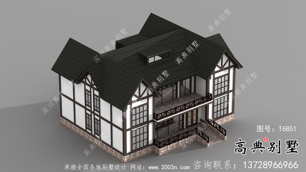 大型兩層英式風(fēng)格農(nóng)村別墅設(shè)計(jì)圖