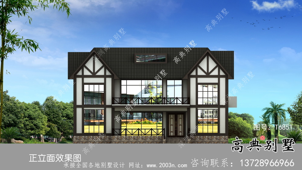 大型兩層英式風(fēng)格農(nóng)村別墅設(shè)計(jì)圖