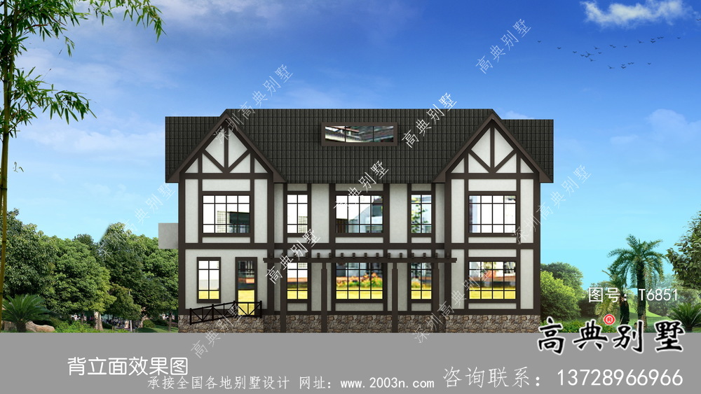 大型兩層英式風(fēng)格農(nóng)村別墅設(shè)計(jì)圖