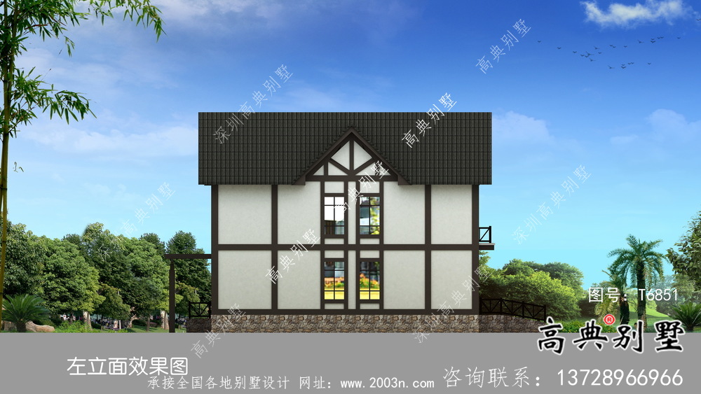 大型兩層英式風(fēng)格農(nóng)村別墅設(shè)計(jì)圖