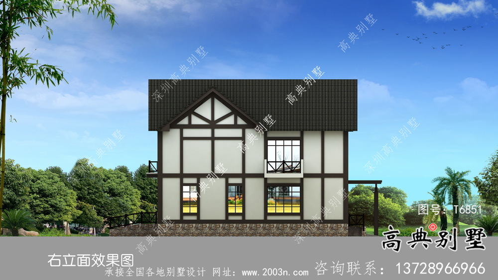 大型兩層英式風(fēng)格農(nóng)村別墅設(shè)計(jì)圖