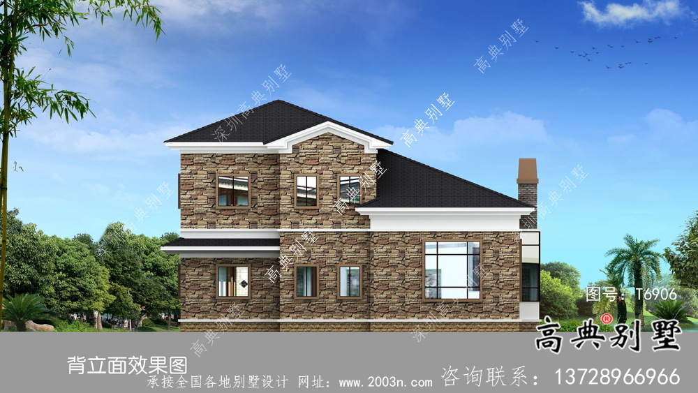 二層歐式風(fēng)格帶車庫的農(nóng)村別墅設(shè)計(jì)圖結(jié)構(gòu)圖