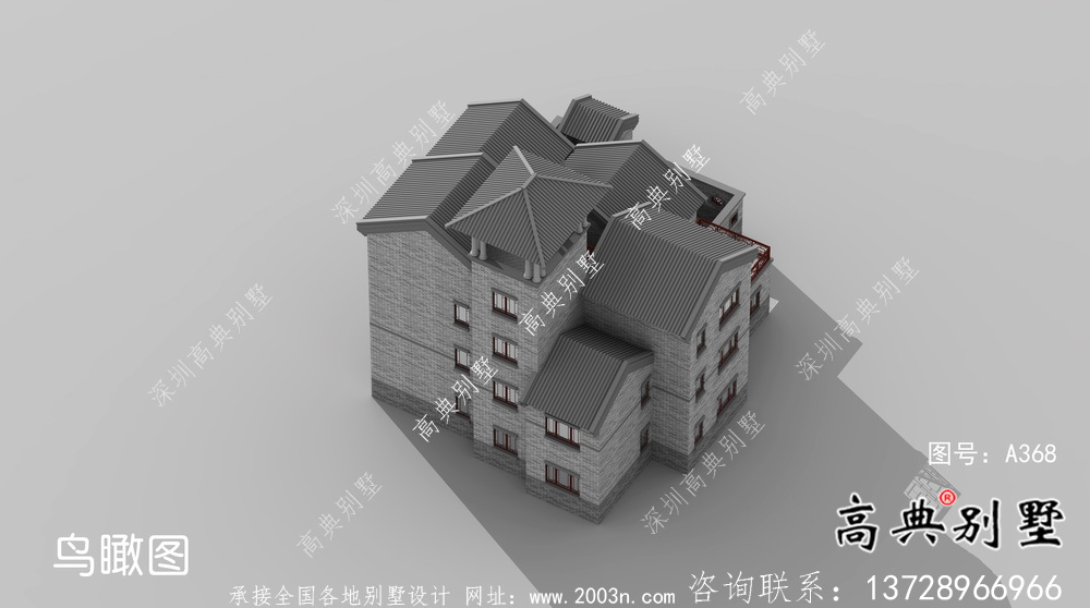 新中式三層庭院鄉(xiāng)村別墅平面設(shè)計(jì)圖及效果圖