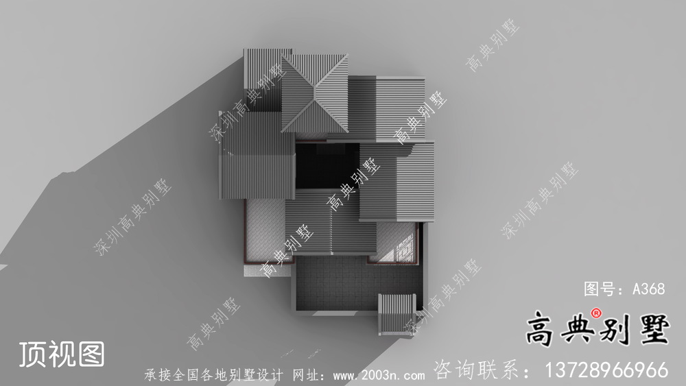 新中式三層庭院鄉(xiāng)村別墅平面設(shè)計(jì)圖及效果圖
