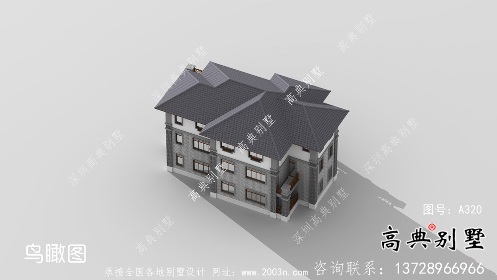中式別墅三層別墅設計圖紙及設計效果圖