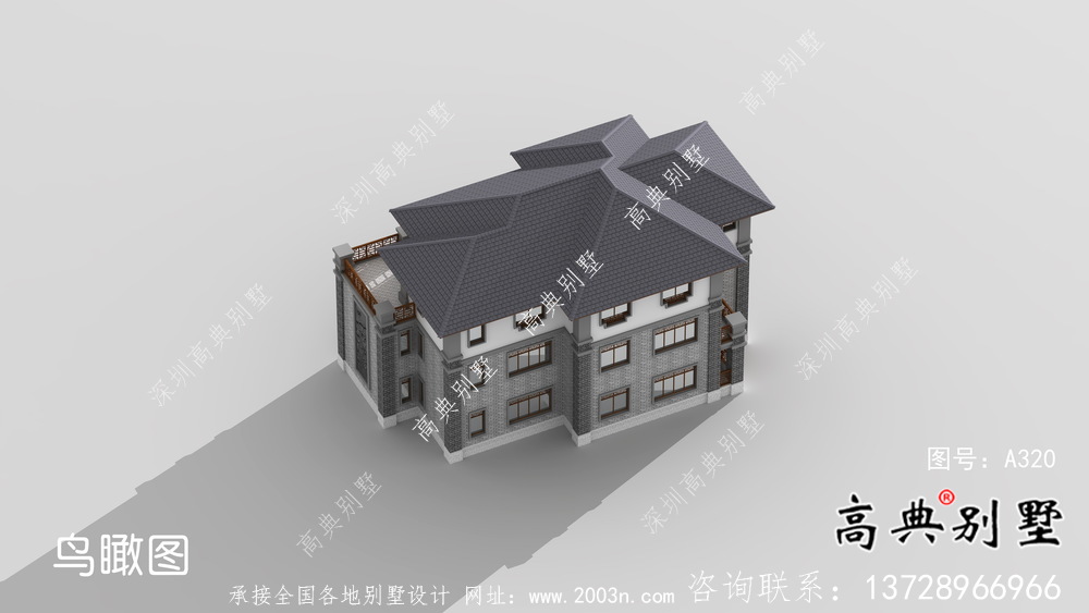 中式別墅三層別墅設計圖紙及設計效果圖