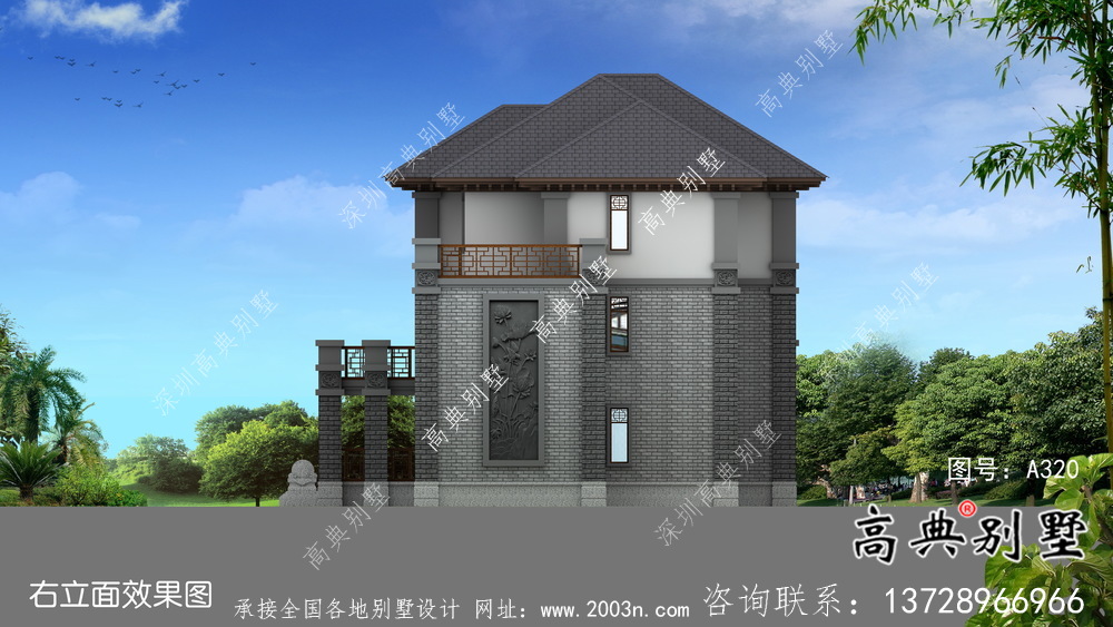 中式別墅三層別墅設計圖紙及設計效果圖
