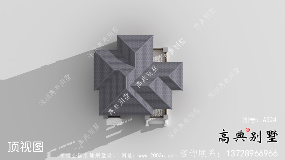 新中式三層清新明亮別墅建筑設(shè)計(jì)圖