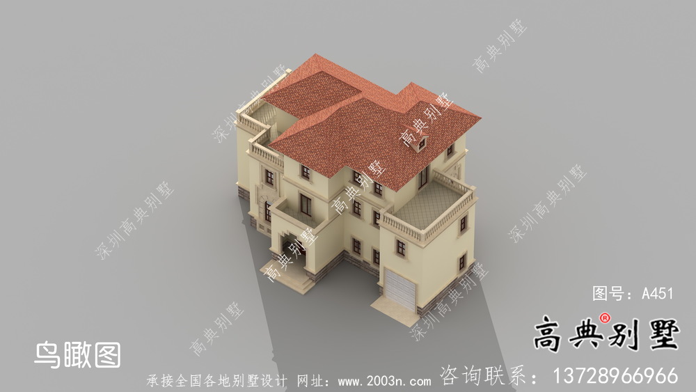 農(nóng)村高檔三層歐式別墅設(shè)計(jì)施工效果全套圖紙