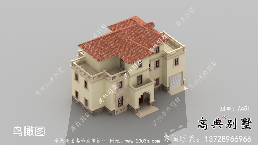農(nóng)村高檔三層歐式別墅設(shè)計(jì)施工效果全套圖紙