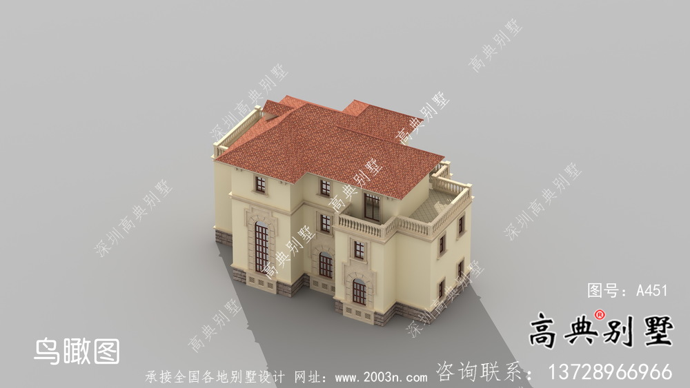農(nóng)村高檔三層歐式別墅設(shè)計(jì)施工效果全套圖紙
