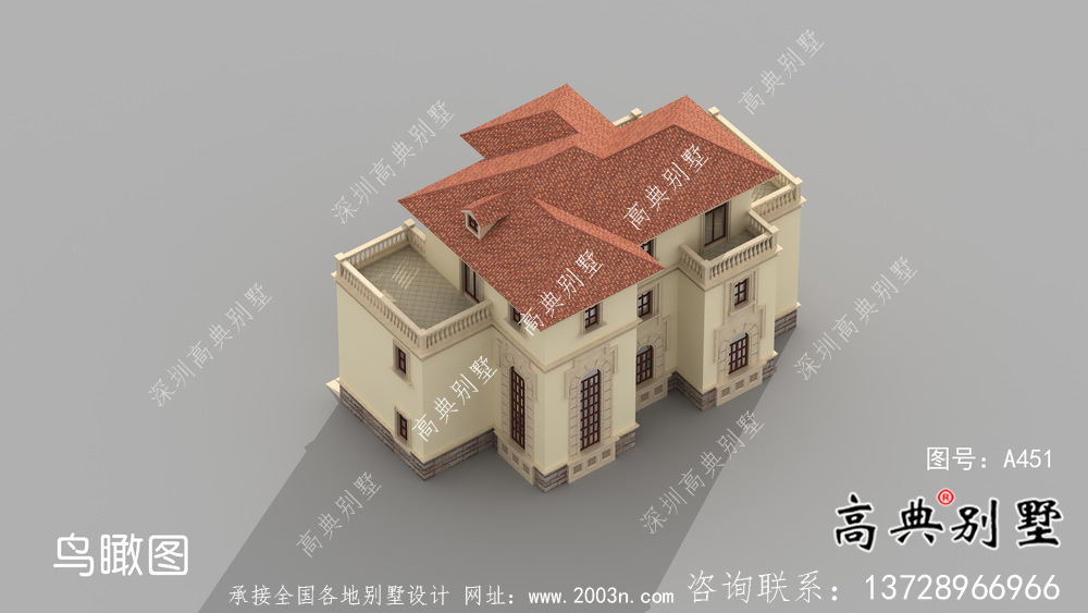 農(nóng)村高檔三層歐式別墅設(shè)計(jì)施工效果全套圖紙