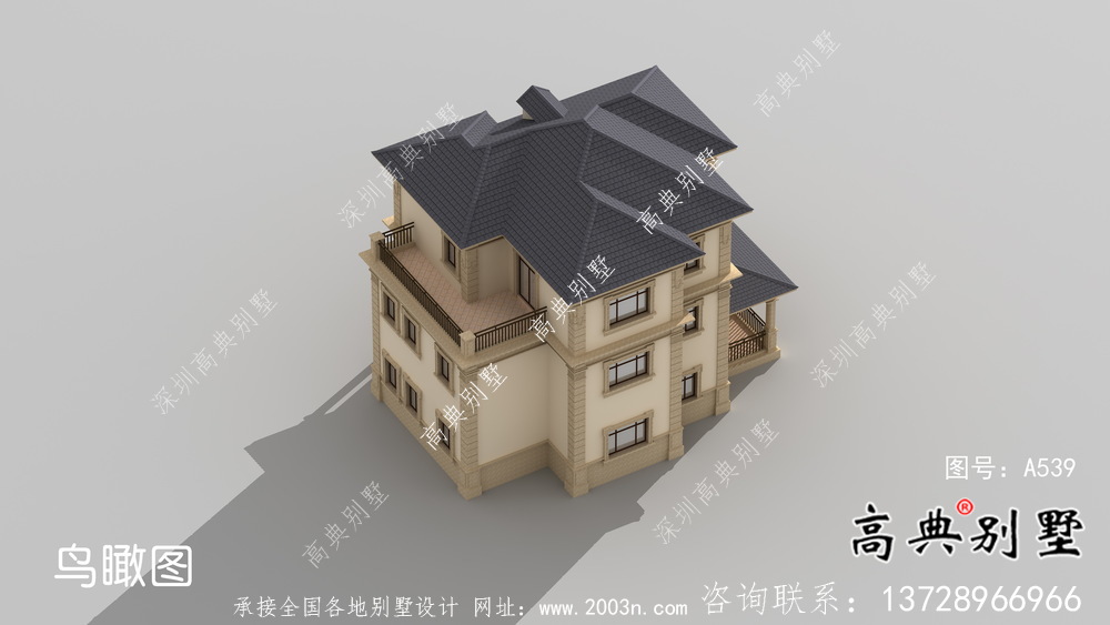 新農(nóng)村歐式三層別墅自建別墅設(shè)計(jì)效果圖紙全套