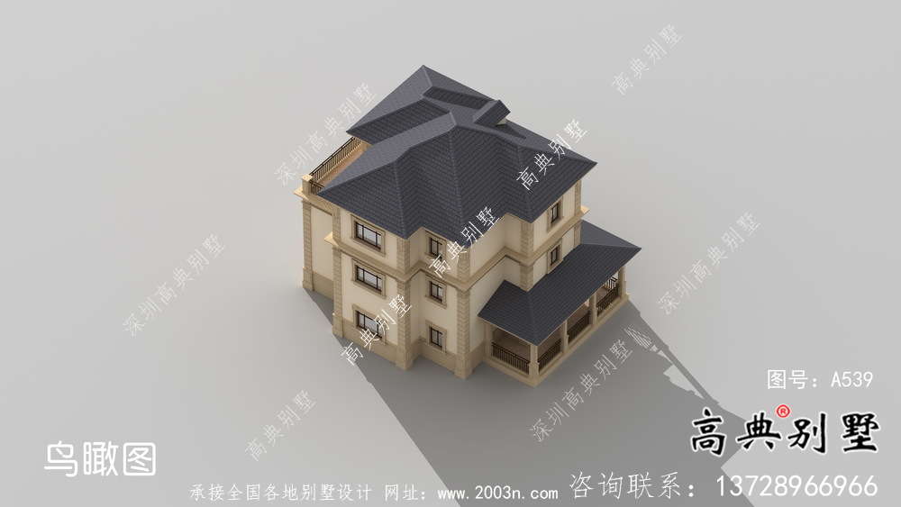 新農(nóng)村歐式三層別墅自建別墅設(shè)計(jì)效果圖紙全套