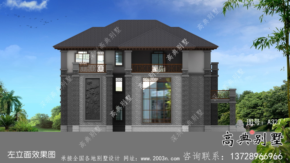 清新鄉(xiāng)村風(fēng)情民用小別墅住宅(含效果圖)
