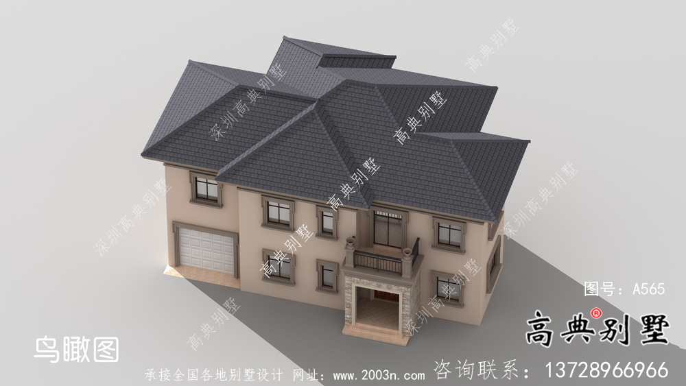 歐式風(fēng)格兩層經(jīng)濟(jì)別墅建筑圖（帶效果圖）