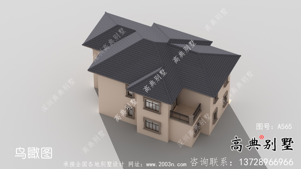 歐式風(fēng)格兩層經(jīng)濟(jì)別墅建筑圖（帶效果圖）