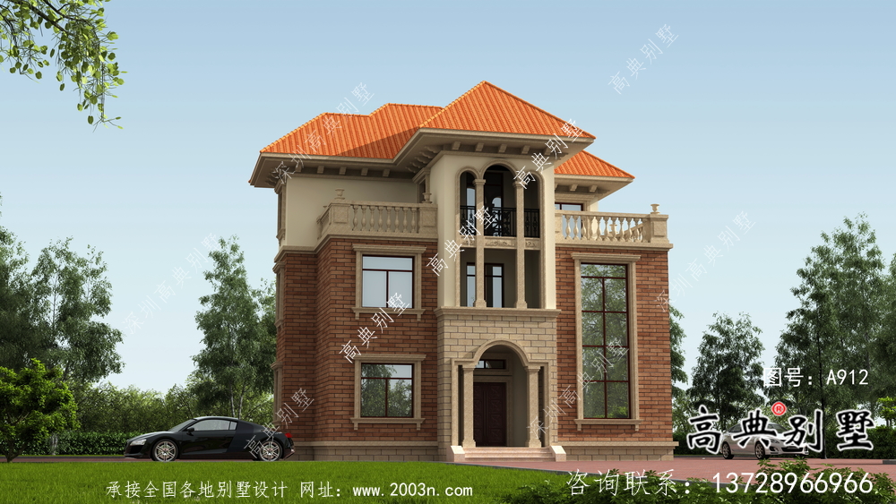 復(fù)式經(jīng)典三層歐式別墅設(shè)計圖紙