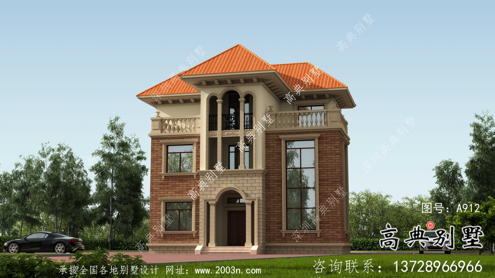 復(fù)式經(jīng)典三層歐式別墅設(shè)計圖紙