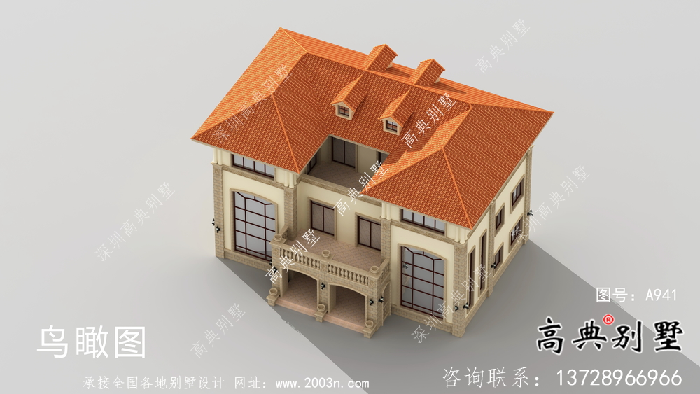 意大利風(fēng)格雙拼別墅效果圖,建筑圖