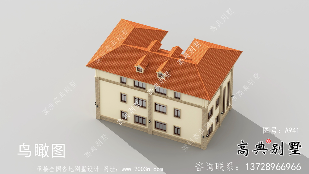 意大利風(fēng)格雙拼別墅效果圖,建筑圖