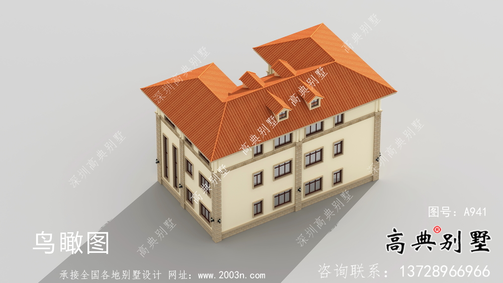 意大利風(fēng)格雙拼別墅效果圖,建筑圖