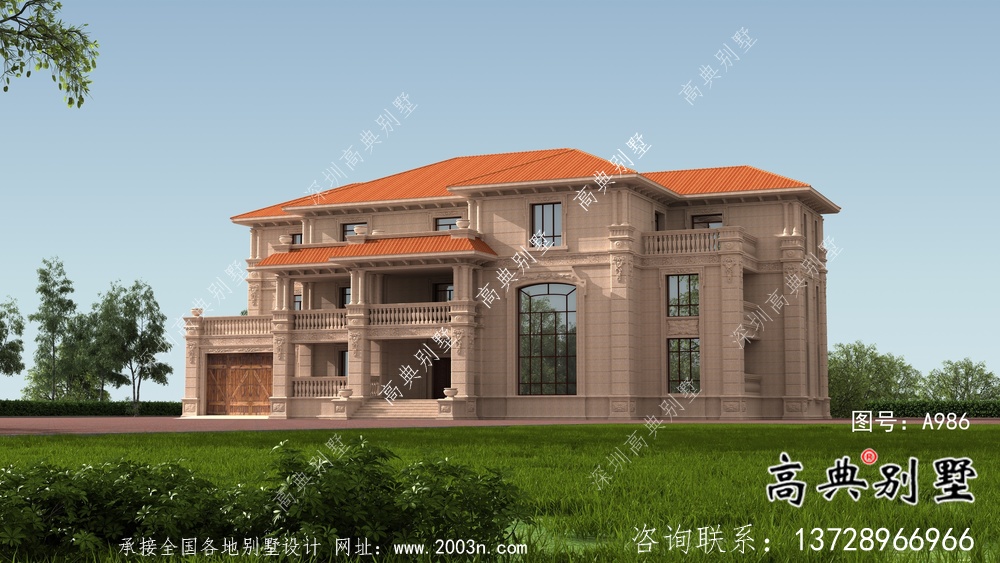 復(fù)式經(jīng)典三層大戶型簡(jiǎn)歐別墅設(shè)計(jì)圖紙