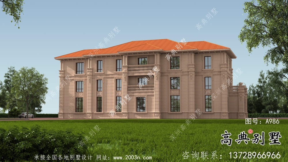 復(fù)式經(jīng)典三層大戶型簡(jiǎn)歐別墅設(shè)計(jì)圖紙
