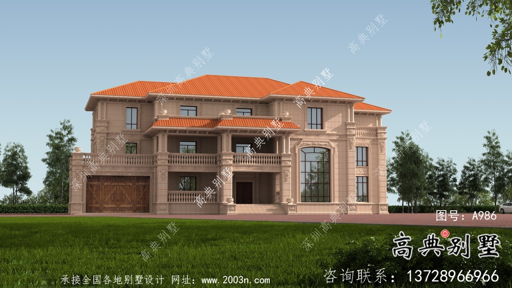 復(fù)式經(jīng)典三層大戶型簡(jiǎn)歐別墅設(shè)計(jì)圖紙