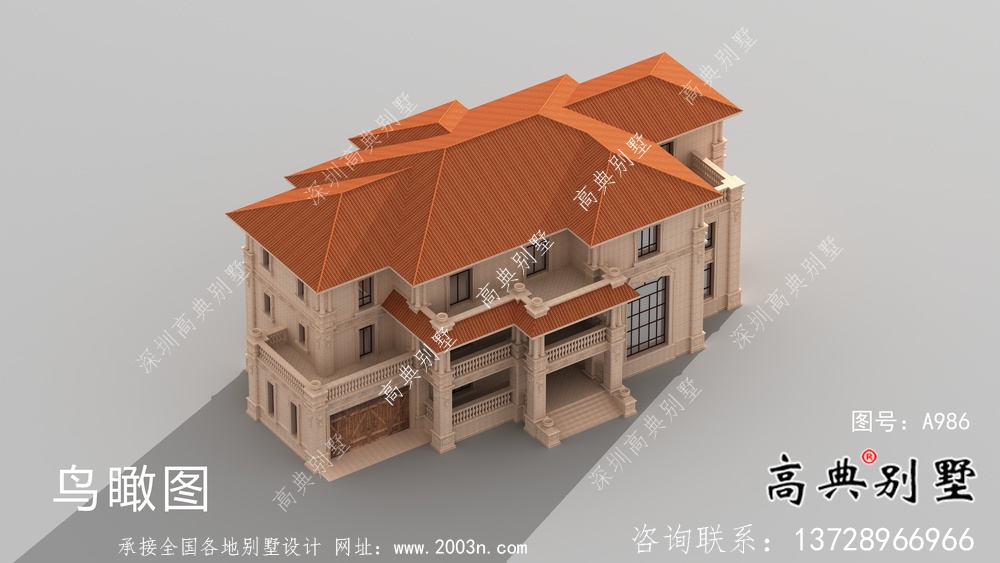 復(fù)式經(jīng)典三層大戶型簡(jiǎn)歐別墅設(shè)計(jì)圖紙