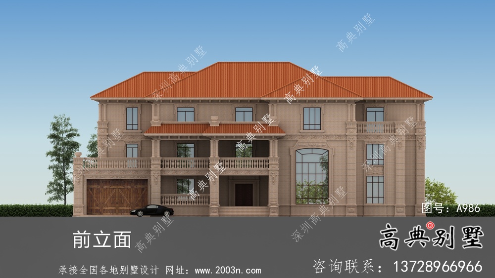 復(fù)式經(jīng)典三層大戶型簡(jiǎn)歐別墅設(shè)計(jì)圖紙