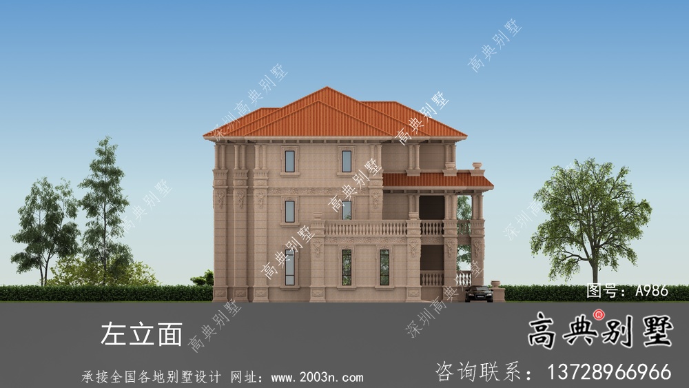 復(fù)式經(jīng)典三層大戶型簡(jiǎn)歐別墅設(shè)計(jì)圖紙